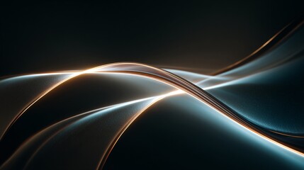 Bright luminous curved streaks of light glowing in elegant abstract form