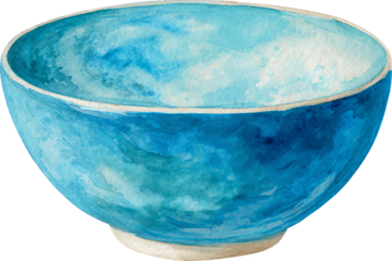 Watercolor Bowl: Turquoise Tones