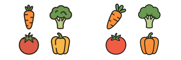 Assortment of colorful fresh vegetables including carrots, broccoli, tomatoes, and bell peppers for healthy eating