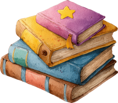 Stacked Watercolor Books