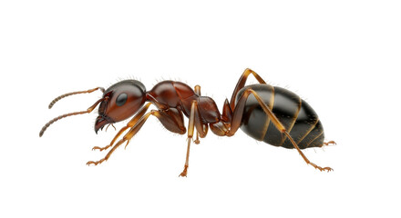 Isolated ant close-up detailed side view, macro arthropod insect, nature wildlife, insecta animal