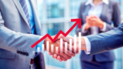 Global business growth analysis and asset investment chart Business and Finance, Up arrow economic chart, global economic trend analysis, Financial graph analysis on virtual screen.