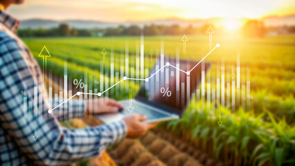 Stock market business and exchange financial growth graph. Business chart data graph diagram, business trading graph investment growth, global trend arrow up and down.