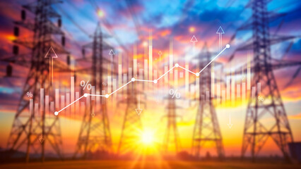 Stock market business and exchange financial growth graph. Business chart data graph diagram, business trading graph investment growth, global trend arrow up and down.