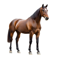 Obraz premium Majestic Horse on White Background - Professional Equestrian Image for Designers