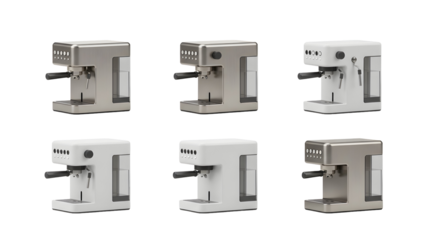 Modern espresso machine collection for coffee lovers