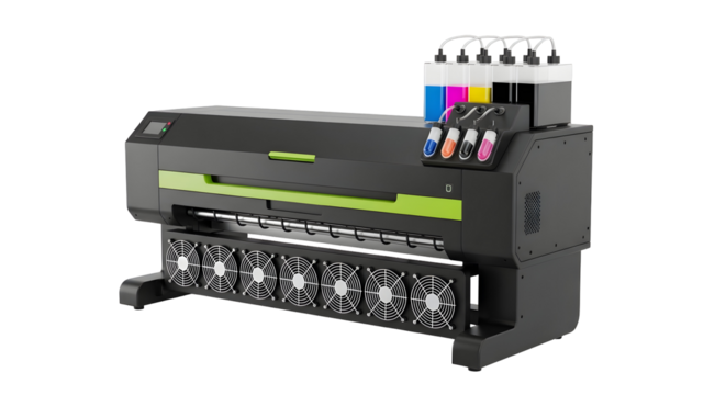 Modern vibrant large format inkjet printer design