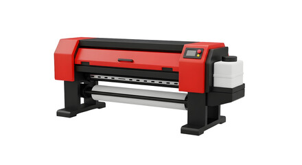 Naklejka premium Modern large format inkjet printer production setup