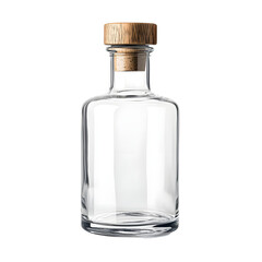 Minimalist Clear Glass Bottle with Wooden Cap: Elegant, Professional, Stylish Design for Products