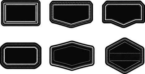 Collection of Six StitchFramed Retro Style Black and White Labels