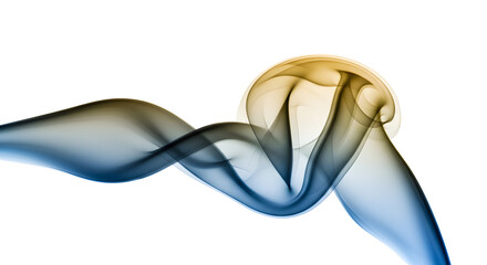 Fototapeta premium Elegant smoke flowing in swirling motion with golden accent isolated PNG with Transparent Background