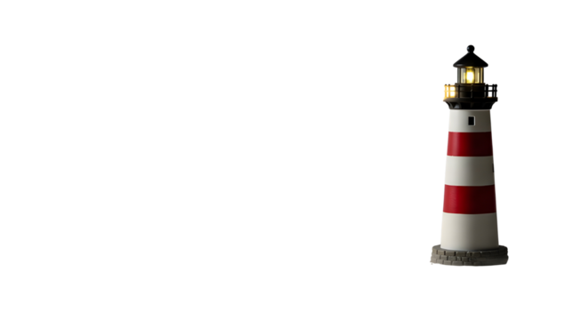 Lighthouse with red stripes for navigation safety isolated PNG with Transparent Background