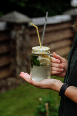 Refreshing Lemonade in a Mason Jar