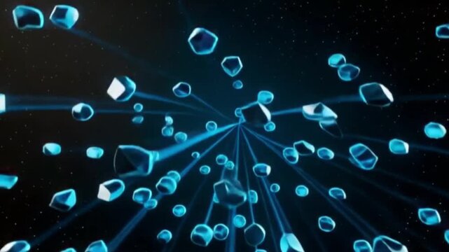Blue binary code on an abstract technological background with a circuit connection design