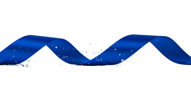 Wavy blue ribbon isolated PNG with Transparent Background - Powered by Adobe