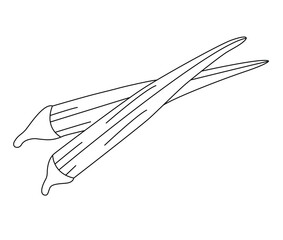  Cute cartoon hand drawn vector lady finger outline.