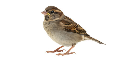 Sparrow bird perched with small beak isolated PNG with Transparent Background