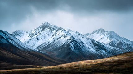 Alaska Mountain Wilderness Natural Scenery Snow-Capped Mountain