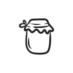 Hand-Drawn Jam Jar Doodle Vector Illustration