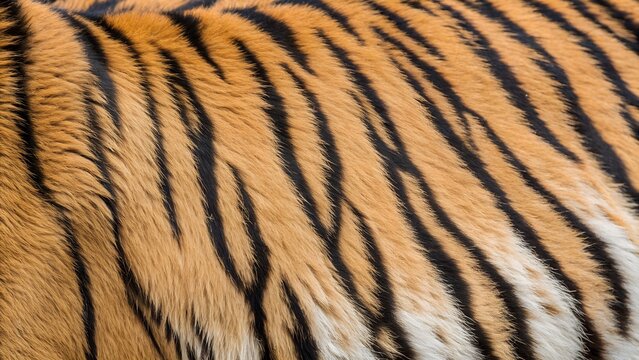 Natural Tiger Fur Texture with Striking Black Stripes