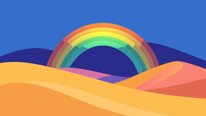 Holographic Dunes Glowing with Rainbow Mist