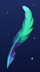 Luminous Aurora Feathers Floating Across Void