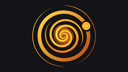 Luminous Fractal Spirals Glowing In Black Winds