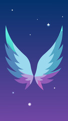 Luminous Fractal Wings Scattering In Dream Sky