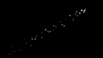 Twinkling glitter stars animation, fast line glitter motion, white cartoon blinking stars, flat vector doodle sparkle, glowing light trails, 2D shining twinkle effect on black screen background. 4k - Powered by Adobe