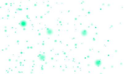 glowing green particles floating in transparint background with shining star effect