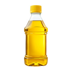Vibrant Yellow Cooking Oil Bottle on White Background for Culinary Concepts