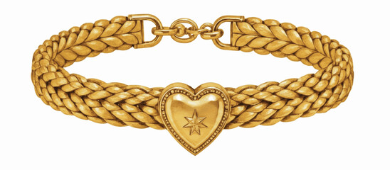 Liquid Lattice Gold bracelet with braided braid isolated watercolor vector illustration svg