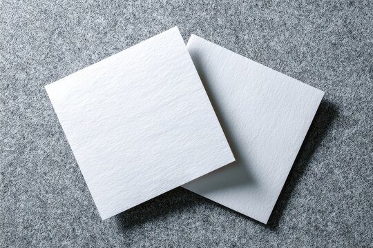Squared Business Cards Mockup - Two Cards