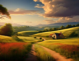 Fototapeta premium rural landscapes soothing and calming visuals r