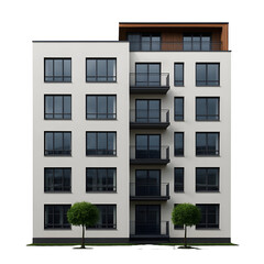 Obraz premium Modern Apartment Building Facade with Balconies