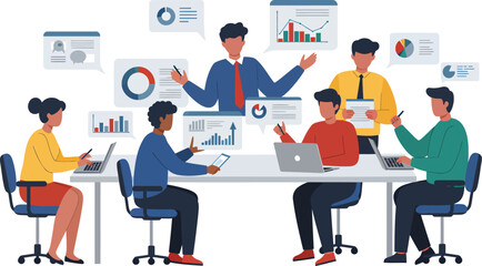 Team Collaboration Business Meeting Data Analysis Strategy
