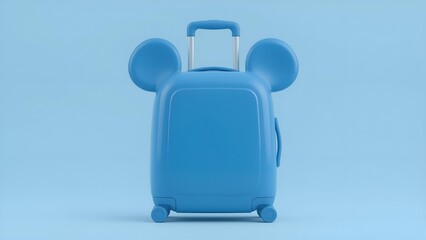 Obraz premium Blue Travel Suitcase Illustration on Light Background