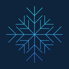 シンプルな雪の結晶アイコン ブルーグラデーション〜Simple snowflake icon blue gradient〜