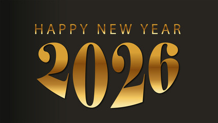 Golden vector illustration of NEW YEAR 2026