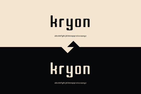 Modern kryon logo with contrasting backgrounds and arrow graphic