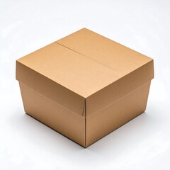 Light beige cardboard box, square shape