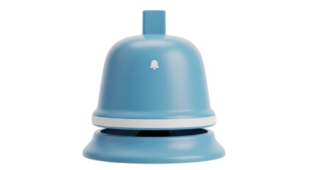 Isolated notification bell in blue showing an alert or message icon, communication concept