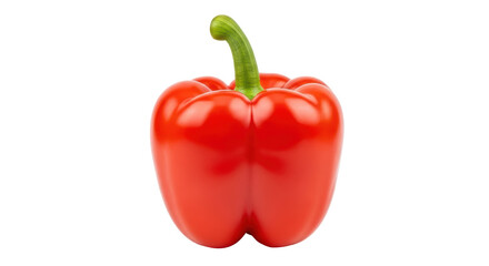 Isolated red bell pepper with green stem, fresh vegetable, delicious food, healthy lifestyle