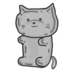 Cute cat illustration with soft details.
