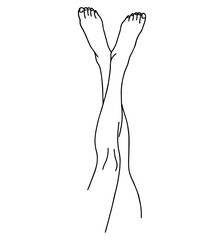 Female aesthetic legs drawn by hand in line art style