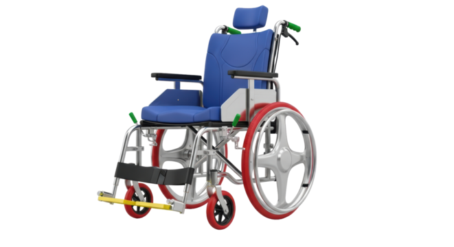 Isolated handicap chair, medical equipment for patient care, mobility aid for disabled person