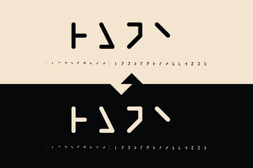 Minimalist japanese kanji symbol with abstract geometric design