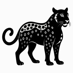 animal, leopard, predator, silhouette, graphic, cat, black, design, minimalist, nature, vector, wild, felino, powerful, profile, spot, bold, drawing, mammal, rhino, striking, art, illustration, isolat
