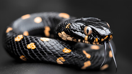 Obraz premium close up of a black and yellow rattlesnake