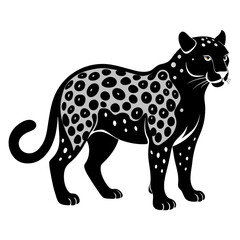 animal, leopard, predator, silhouette, graphic, cat, black, design, minimalist, nature, vector, wild, felino, powerful, profile, spot, bold, drawing, mammal, rhino, striking, art, illustration, isolat